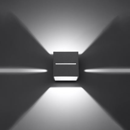 Applique Murale Cube Ouvert Grise dans une chambre