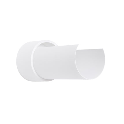 applique murale cylindre à demi-coque ouverte blanc, packshot sur fond blanc