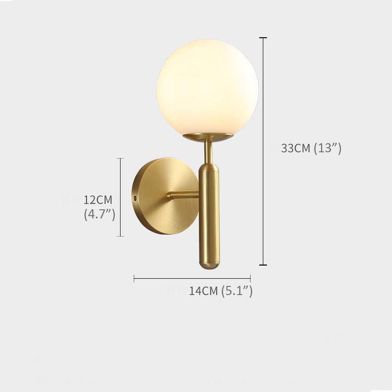 Dimensions Moderne zylindrische Aluminium-Wandleuchte