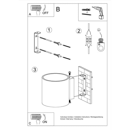 Gros plan sur Applique Murale Cylindre en Verre