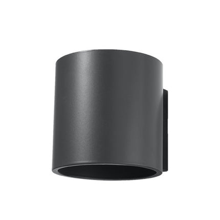 Applique murale cylindrique anthracite en aluminium sur fond blanc