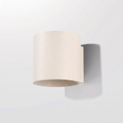 Applique Murale Cylindrique beige clair, vue en situation sur fond clair