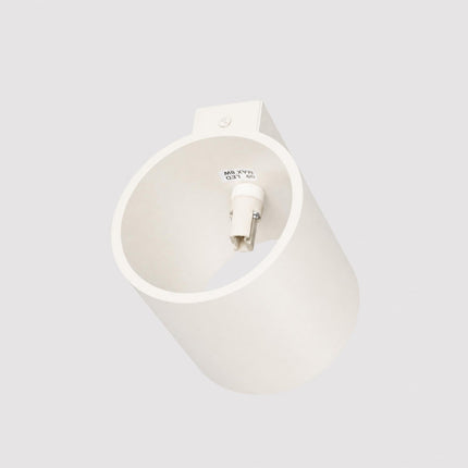 Applique Murale Cylindrique beige clair, détail de la douille et du support