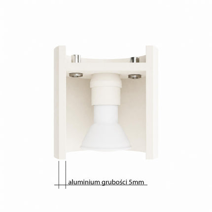 Applique Murale Cylindrique beige clair, mécanisme et platine de montage