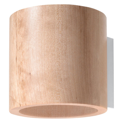 Applique Murale Cylindrique en Bois Naturel vue de profil