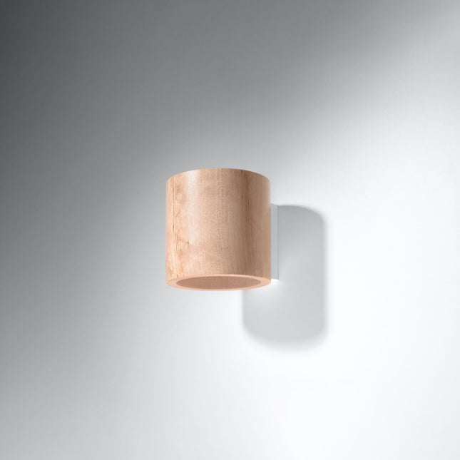 Applique Murale Cylindrique en Bois Naturel, éclairage bidirectionnel haut et bas