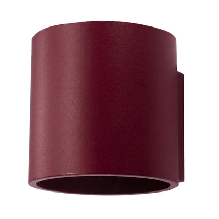 Applique Murale Cylindrique bordeaux, packshot sur fond blanc