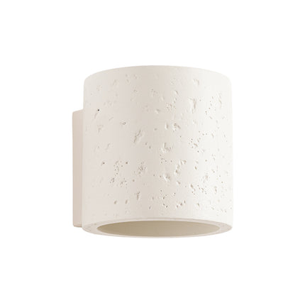 Applique Murale Cylindrique en Béton Beige, packshot sur fond blanc
