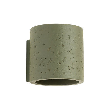 Applique Murale Cylindrique en Béton Vert Olive, packshot sur fond blanc