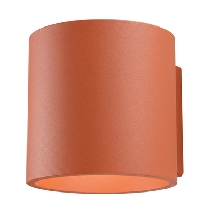 Applique Murale Cylindrique ocre rouge, packshot sur fond blanc