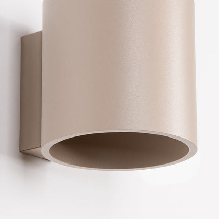 Applique Murale Cylindrique taupe, packshot de trois quarts