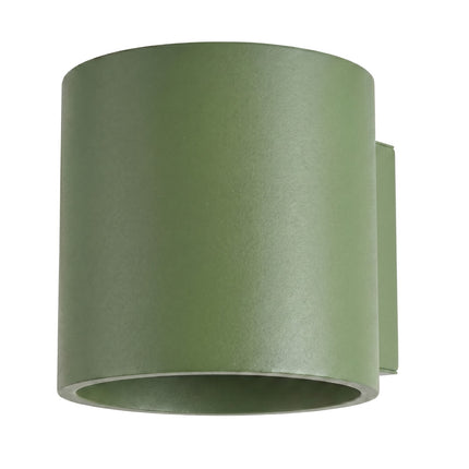 Applique Murale Cylindrique vert olive, packshot sur fond blanc