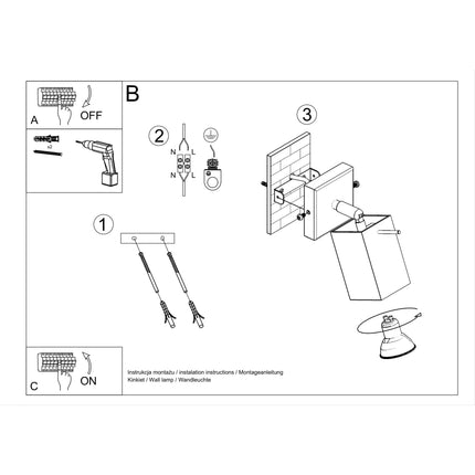 Applique murale directionnelle carré orientable grise diffusant une lumière directionnelle