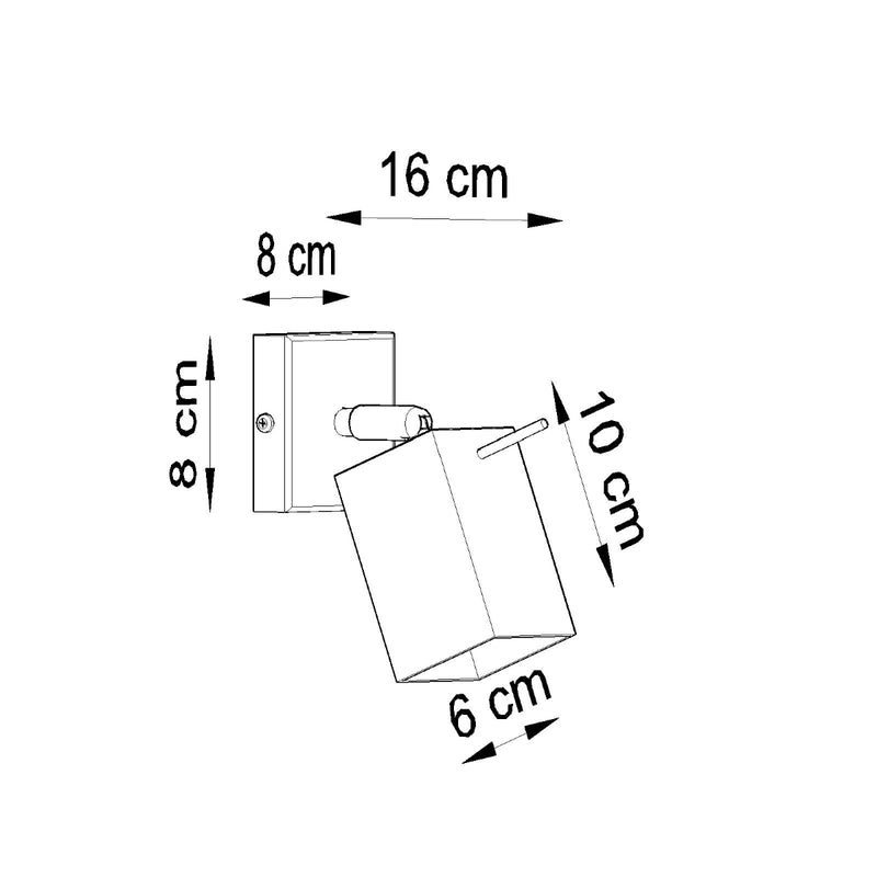 Dimensions Weiße quadratische LED-Wandleuchte mit Richtstrahl