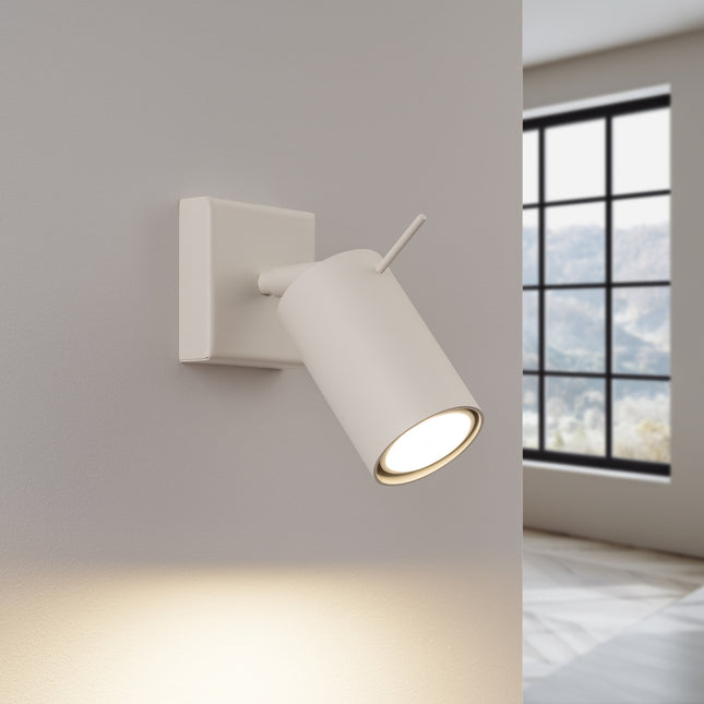 Applique Murale Directionnelle LED Beige, lumière allumée