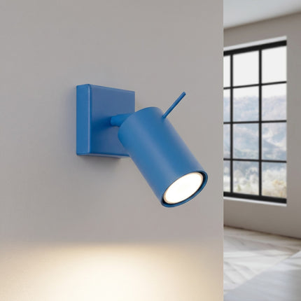 Applique Murale Directionnelle LED Bleu Azur, lumière allumée