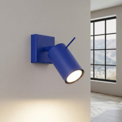 Applique Murale Directionnelle LED Bleu Outremer, lumière allumée
