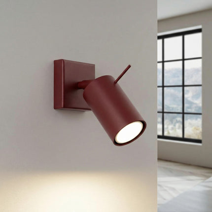 Applique Murale Directionnelle LED Bordeaux, lumière allumée