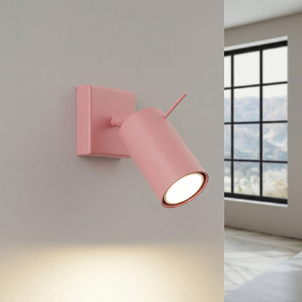 Applique Murale Directionnelle LED Rose Poudré, lumière allumée