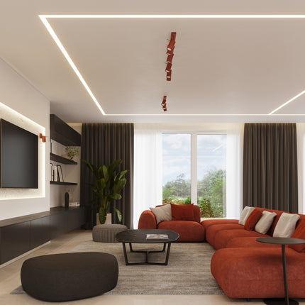 Applique Murale Directionnelle LED Rouge Ocre, mise en situation