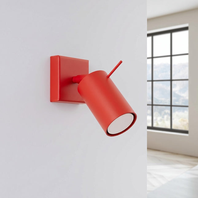 Applique Murale Directionnelle LED Rouge Vif, vue en situation