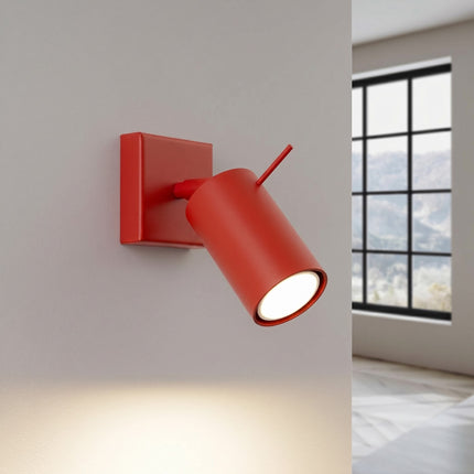 Applique Murale Directionnelle LED Rouge Vif, lumière allumée