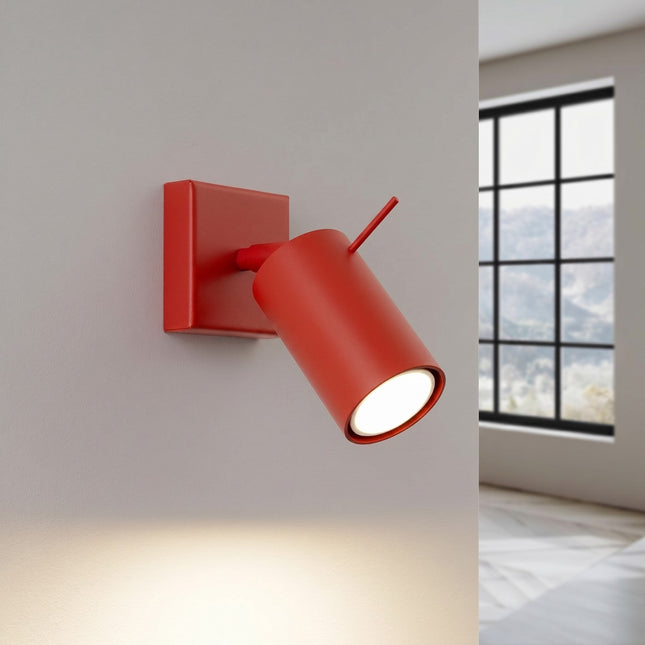 Applique Murale Directionnelle LED Rouge Vif, lumière allumée