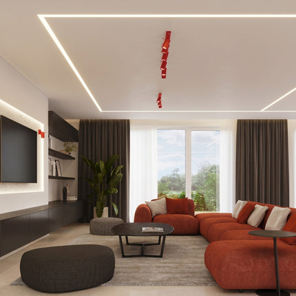 Applique Murale Directionnelle LED Rouge Vif, mise en situation