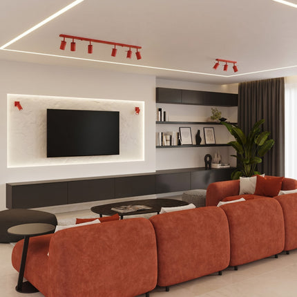 Applique Murale Directionnelle LED Rouge Vif, mise en situation 2