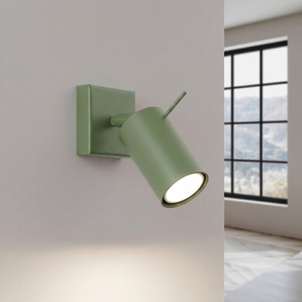 Applique Murale Directionnelle LED Vert Sauge, lumière allumée
