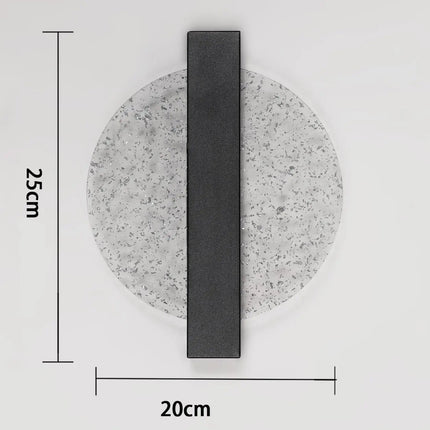 Schéma de dimensions de l'applique murale disque, hauteur 25 cm et largeur 20 cm, éteinte