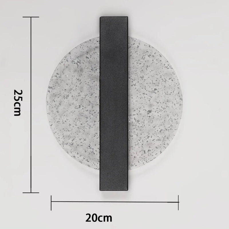 Dimensions Applique Murale Disque Acrylique Effet Cristal LED Noire