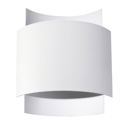 Applique murale Double Arc en métal blanc mat, silhouette à deux arcs croisés sur mur clair