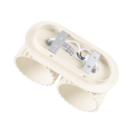 Applique Murale Double Aura beige clair, détail des douilles G9