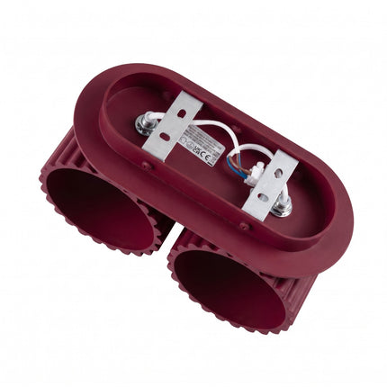 Applique Murale Double Aura bordeaux, détail des douilles G9