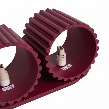 Applique Murale Double Aura bordeaux, détail de la platine murale