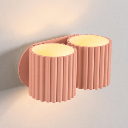 Applique Murale Double Aura pêche, packshot de trois quarts