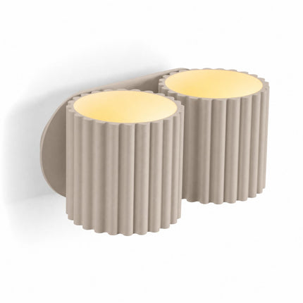 Applique Murale Double Aura taupe, packshot de trois quarts