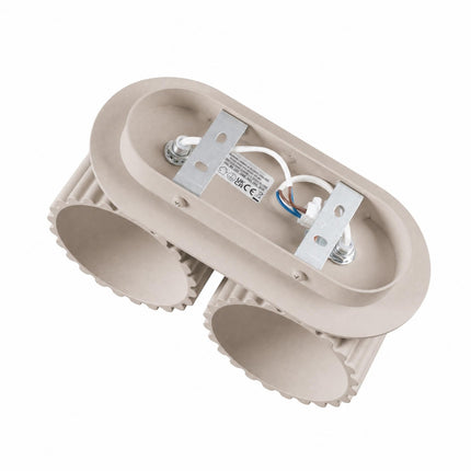 Applique Murale Double Aura taupe, détail des douilles G9