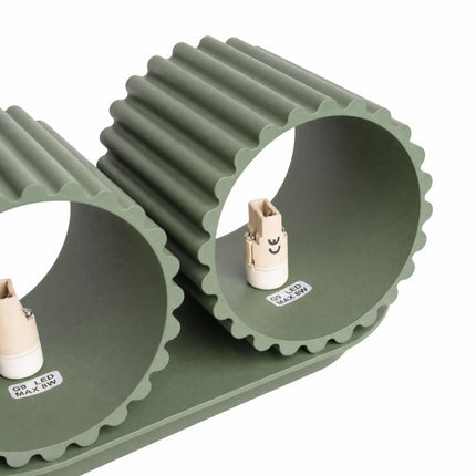 Applique Murale Double Aura vert olive, détail de la platine murale