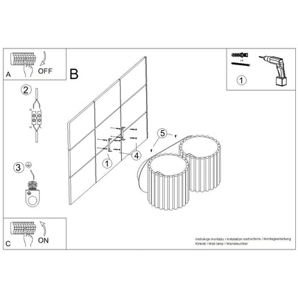 Notice de montage de l'applique murale double aura vert olive