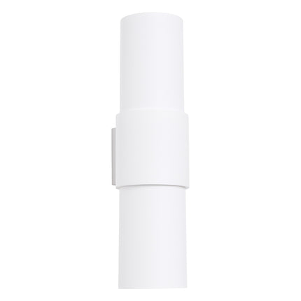 applique murale double cylindre éclairage haut et bas blanc, packshot sur fond blanc
