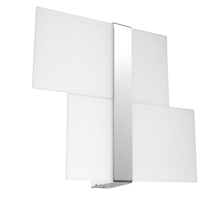 Applique Murale Double Plaque en Verre et Chrome sur fond neutre