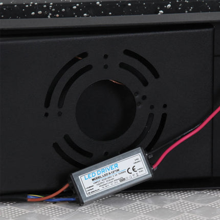 Face arrière de l'applique et driver LED intégré avec câbles de raccordement