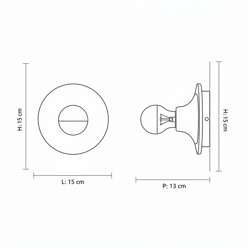 Dimensions Farbige Wandleuchte aus Eisen, kreativ und modern