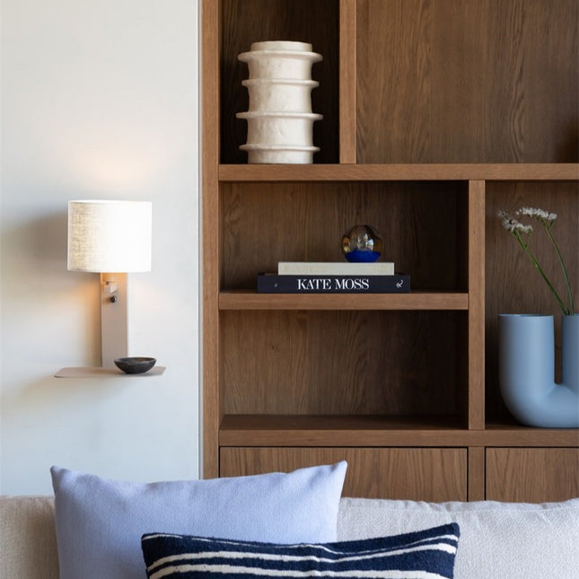 Applique murale florence sable et blanc, vue packshot sur fond neutre