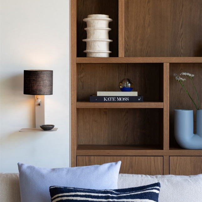 Applique murale florence sable et noir, vue packshot sur fond neutre