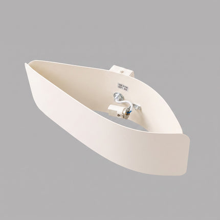 Applique murale Flux Lumineux 30 en acier beige, détail de la douille et du support