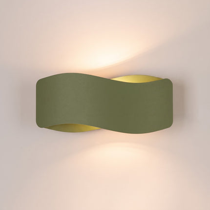 Applique murale Flux Lumineux 30 en acier vert olive, vue de détail
