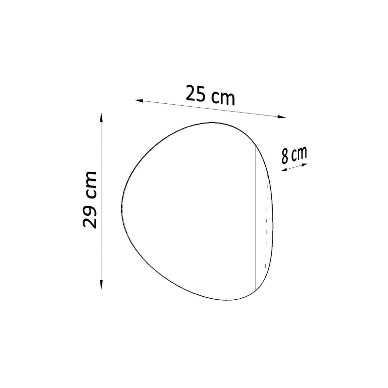 Dimensions Wandleuchte Sanfter Schatten Kiesel aus mattem schwarzem Metall